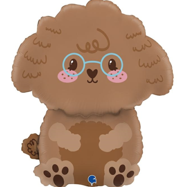 XL Folienballon Figur - Hund mit Brille - 53cm